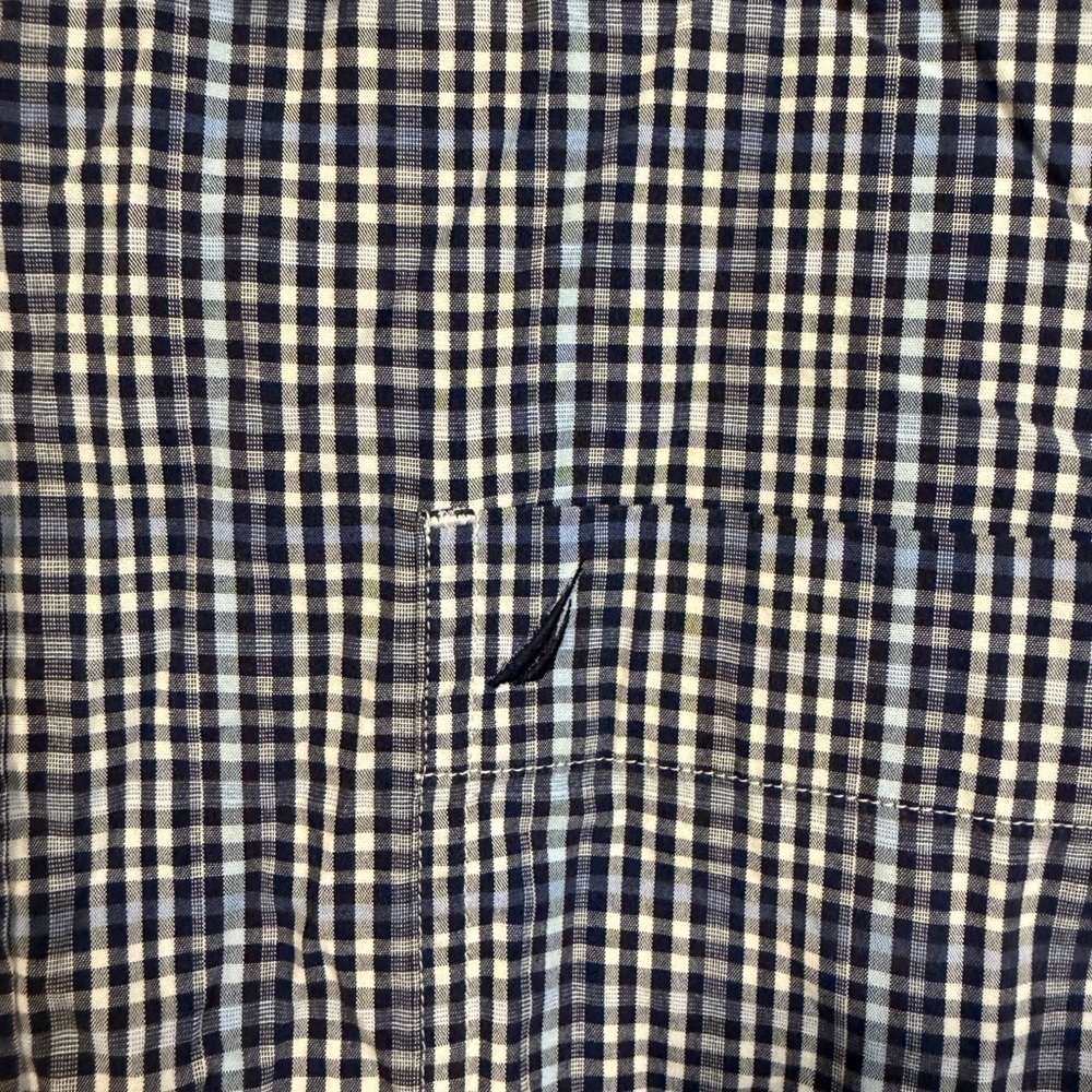 Nautica Men's Navy Plaid Button Down Shirt - Picture 3 of 6